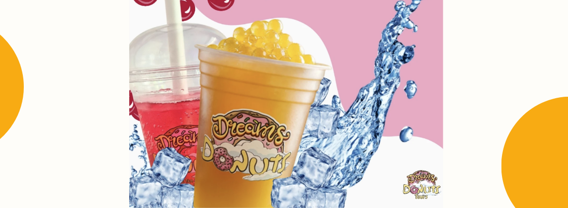Bar à bubble tea chez Dreams Donuts